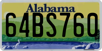 AL license plate 64BS760