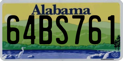 AL license plate 64BS761
