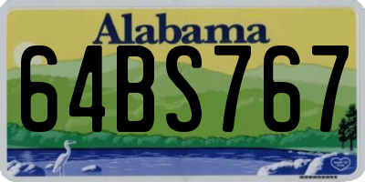 AL license plate 64BS767