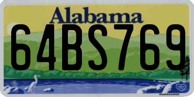 AL license plate 64BS769