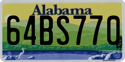 AL license plate 64BS770