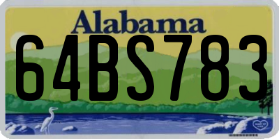 AL license plate 64BS783