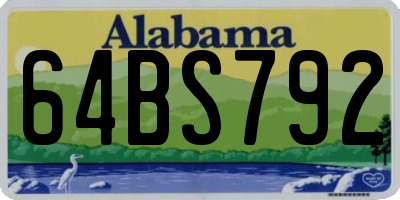 AL license plate 64BS792