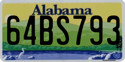 AL license plate 64BS793