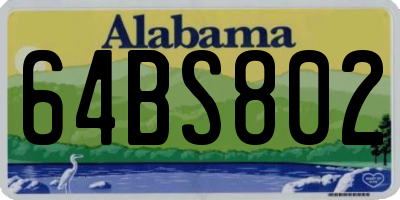 AL license plate 64BS802