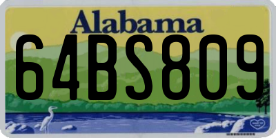 AL license plate 64BS809