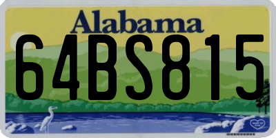 AL license plate 64BS815