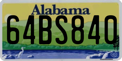 AL license plate 64BS840