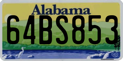AL license plate 64BS853