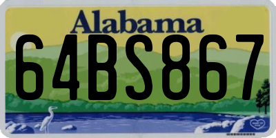 AL license plate 64BS867