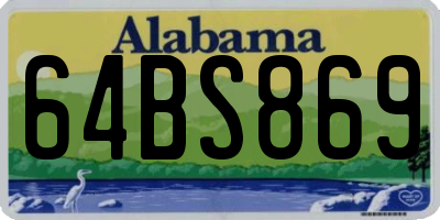 AL license plate 64BS869
