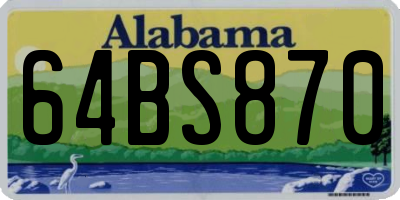 AL license plate 64BS870