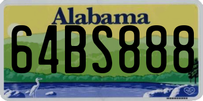 AL license plate 64BS888
