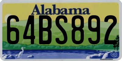 AL license plate 64BS892
