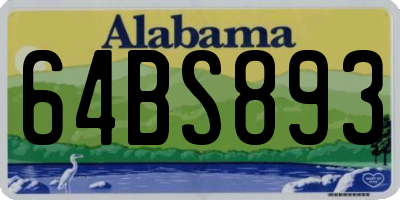 AL license plate 64BS893