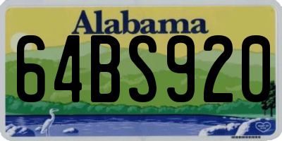 AL license plate 64BS920