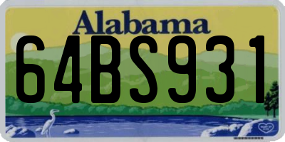 AL license plate 64BS931