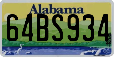 AL license plate 64BS934