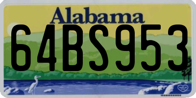 AL license plate 64BS953