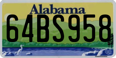 AL license plate 64BS958