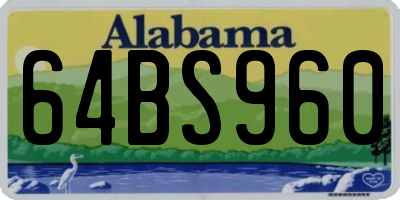 AL license plate 64BS960
