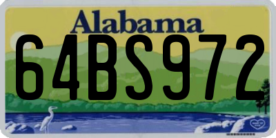 AL license plate 64BS972