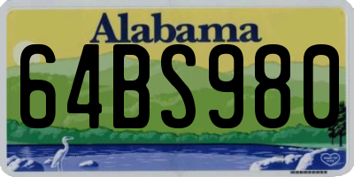 AL license plate 64BS980
