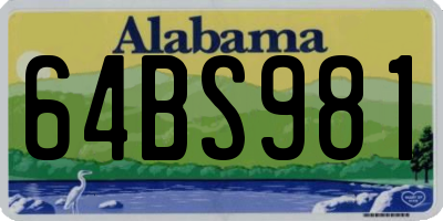 AL license plate 64BS981