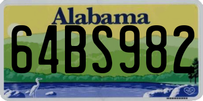 AL license plate 64BS982
