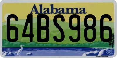 AL license plate 64BS986