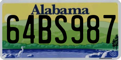 AL license plate 64BS987