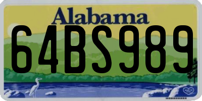 AL license plate 64BS989