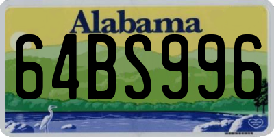 AL license plate 64BS996