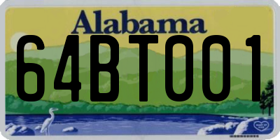 AL license plate 64BT001