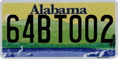 AL license plate 64BT002
