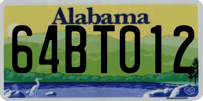 AL license plate 64BT012