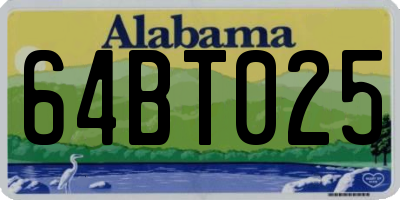 AL license plate 64BT025