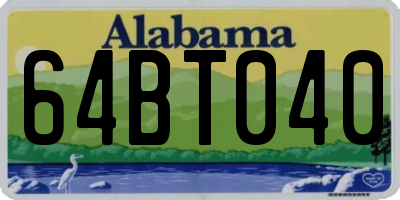AL license plate 64BT040