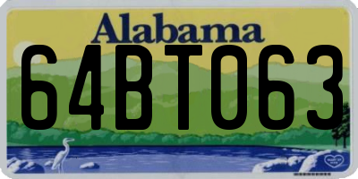 AL license plate 64BT063