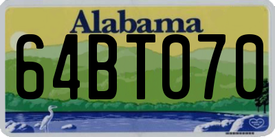 AL license plate 64BT070