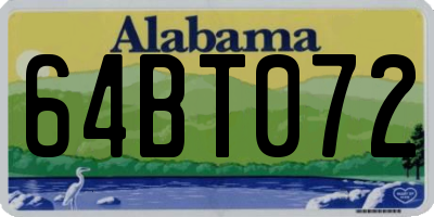 AL license plate 64BT072