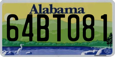 AL license plate 64BT081