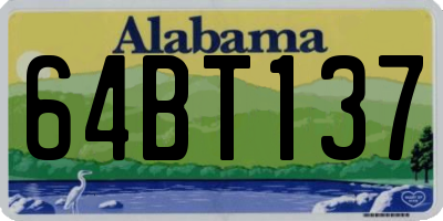 AL license plate 64BT137