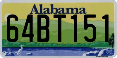 AL license plate 64BT151
