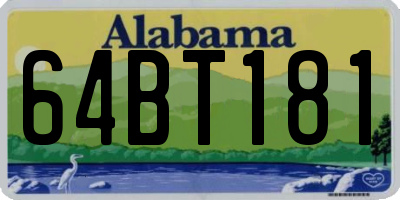 AL license plate 64BT181