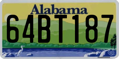 AL license plate 64BT187