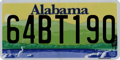 AL license plate 64BT190