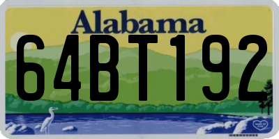 AL license plate 64BT192