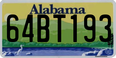 AL license plate 64BT193