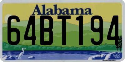 AL license plate 64BT194